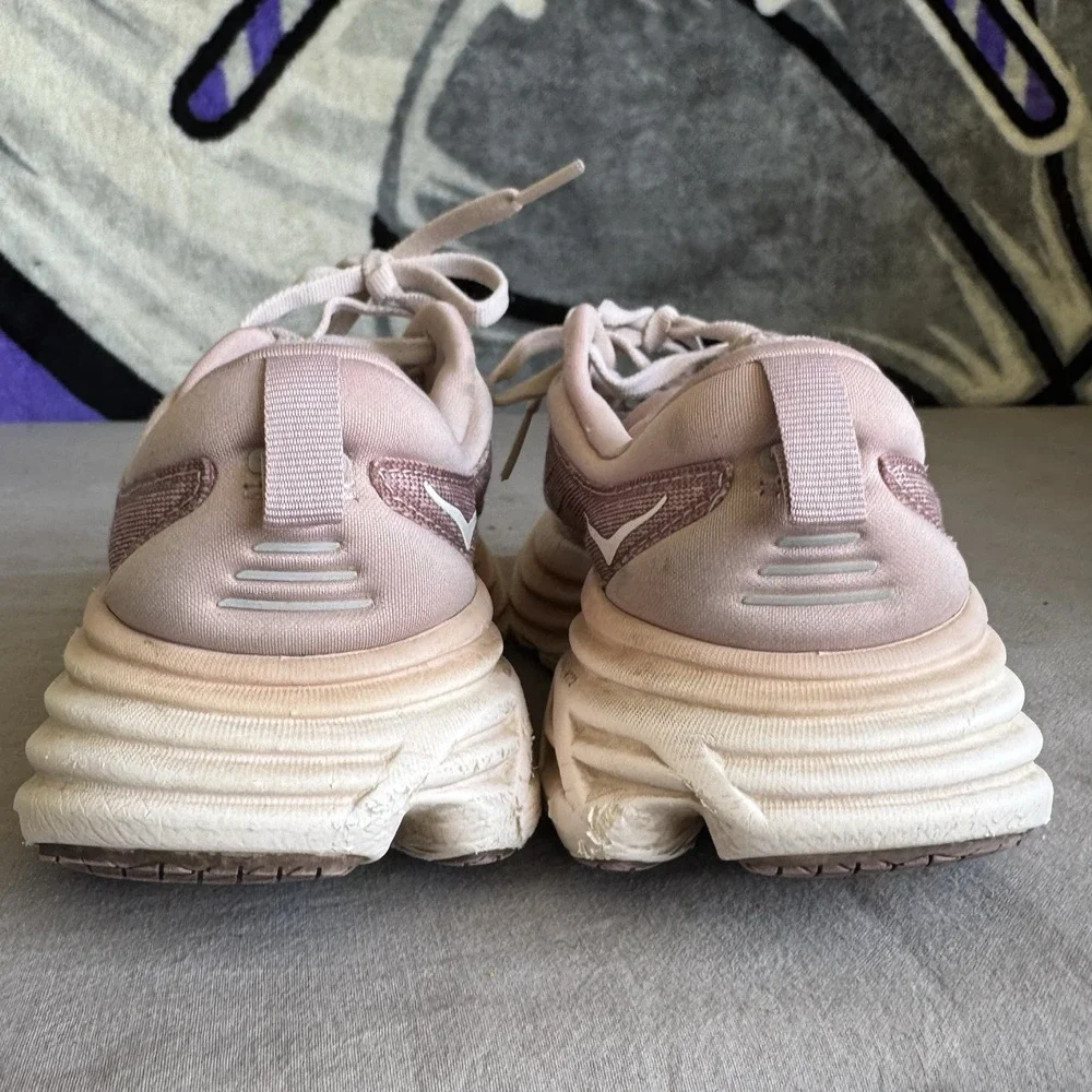 Size 5.5 - HOKA Bondi 8 Running Shoe (Women) PALE MAUVE / PEACH WHIP